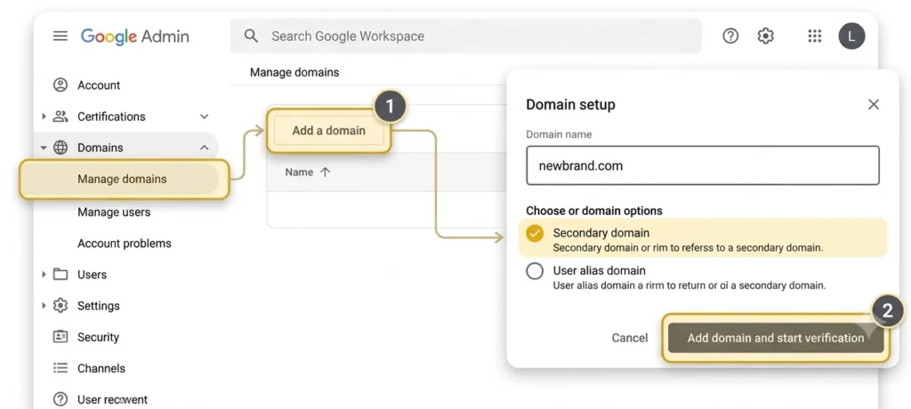 How to Change Your Primary Domain in Google Workspace step 1