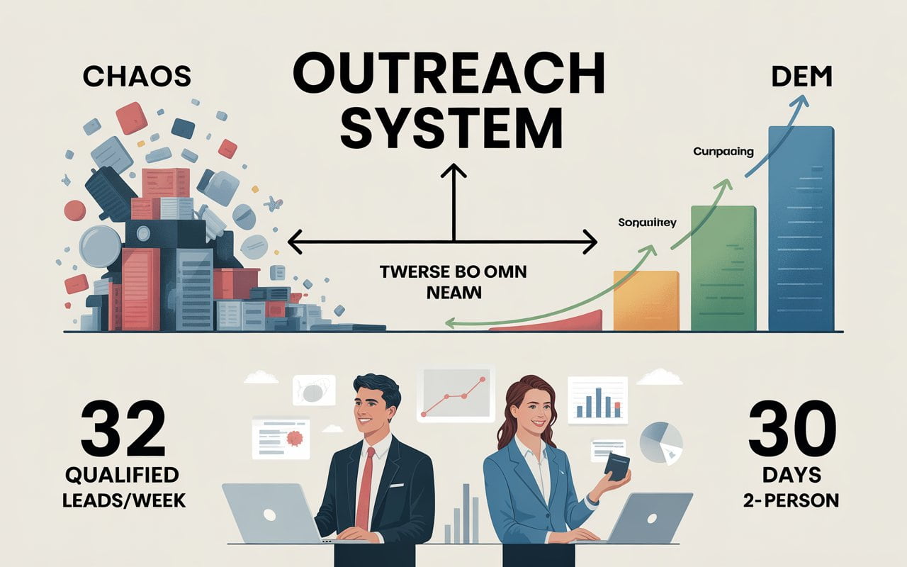 Outreach System for Small Teams: From Chaos to 32 Qualified Leads/Week in 30 Days (2-Person Setup