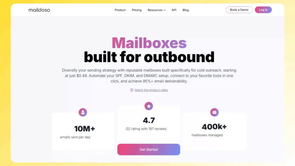 Maildoso homepage