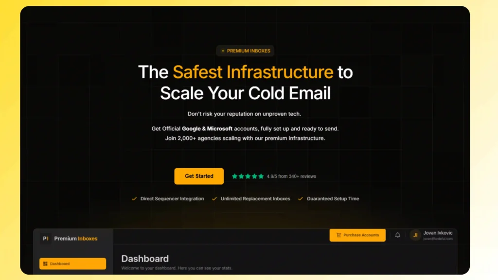 Premium Inboxes homepage