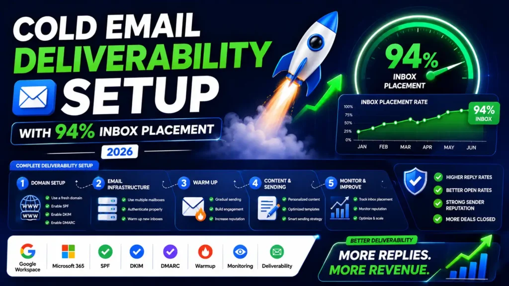 Cold Email Deliverability Setup With 94% Inbox Placement 2026