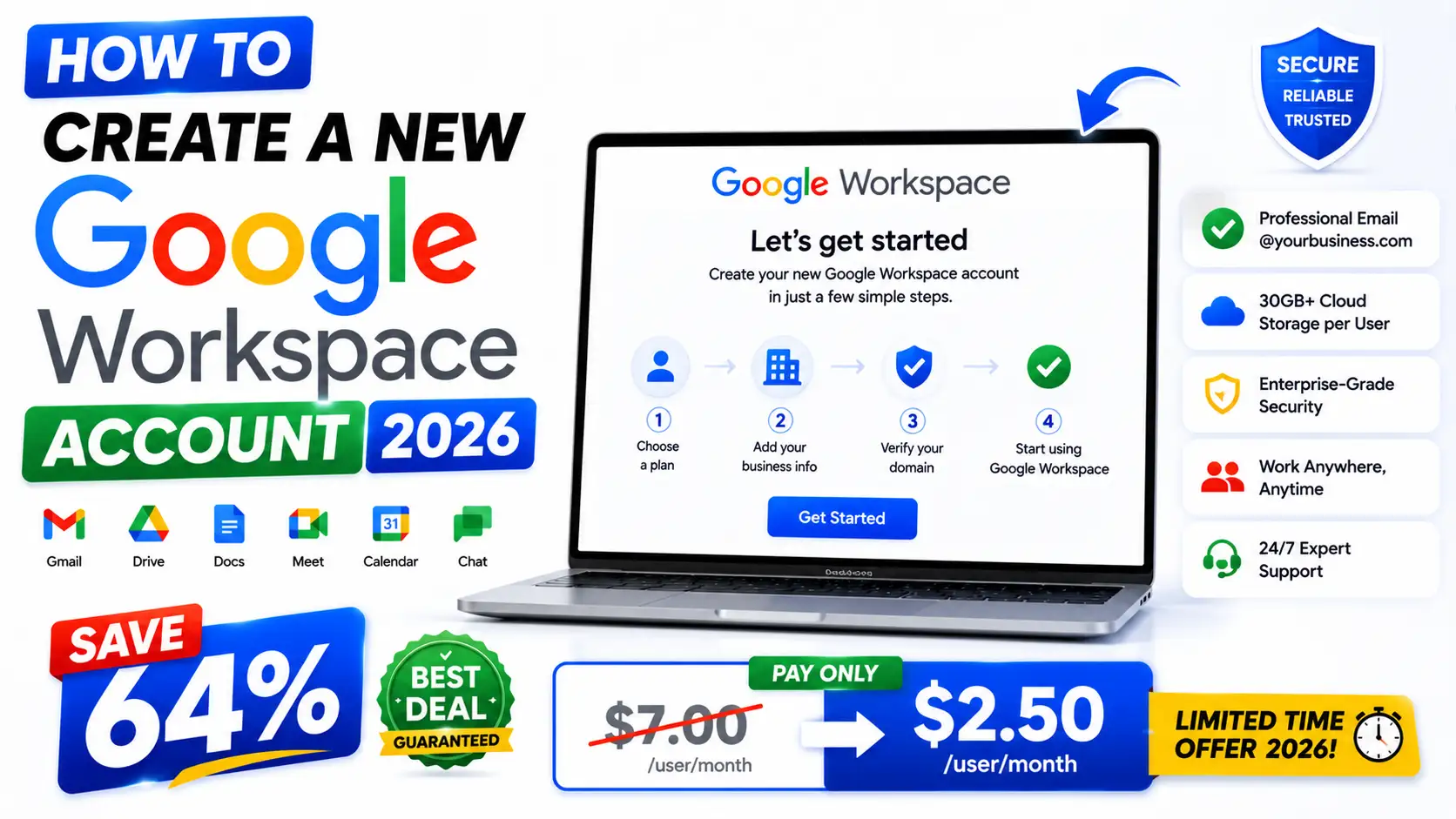 How to Create a New Google Workspace Account 2026 Save 64%