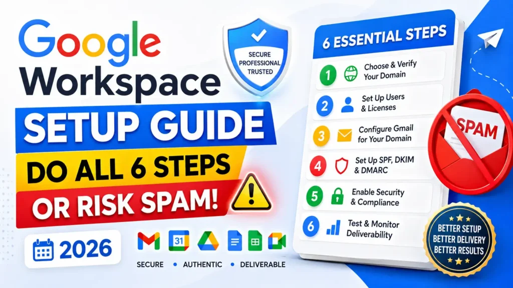 Google Workspace Setup Guide Do All 6 Steps or Risk Spam 2026