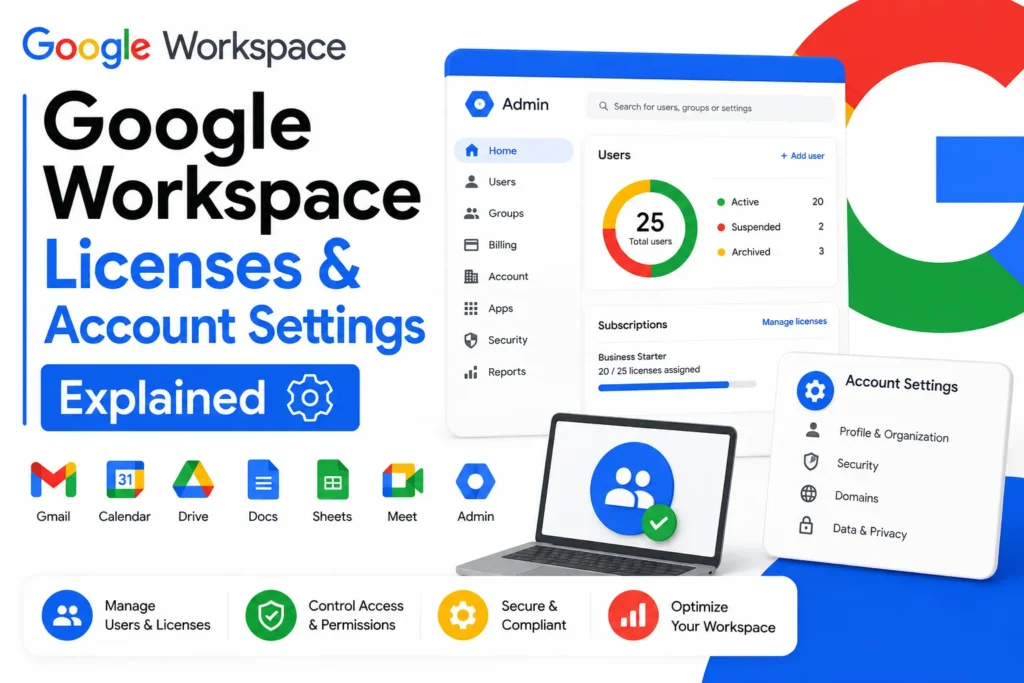 Google Workspace Licenses & Account Settings Explained 2026